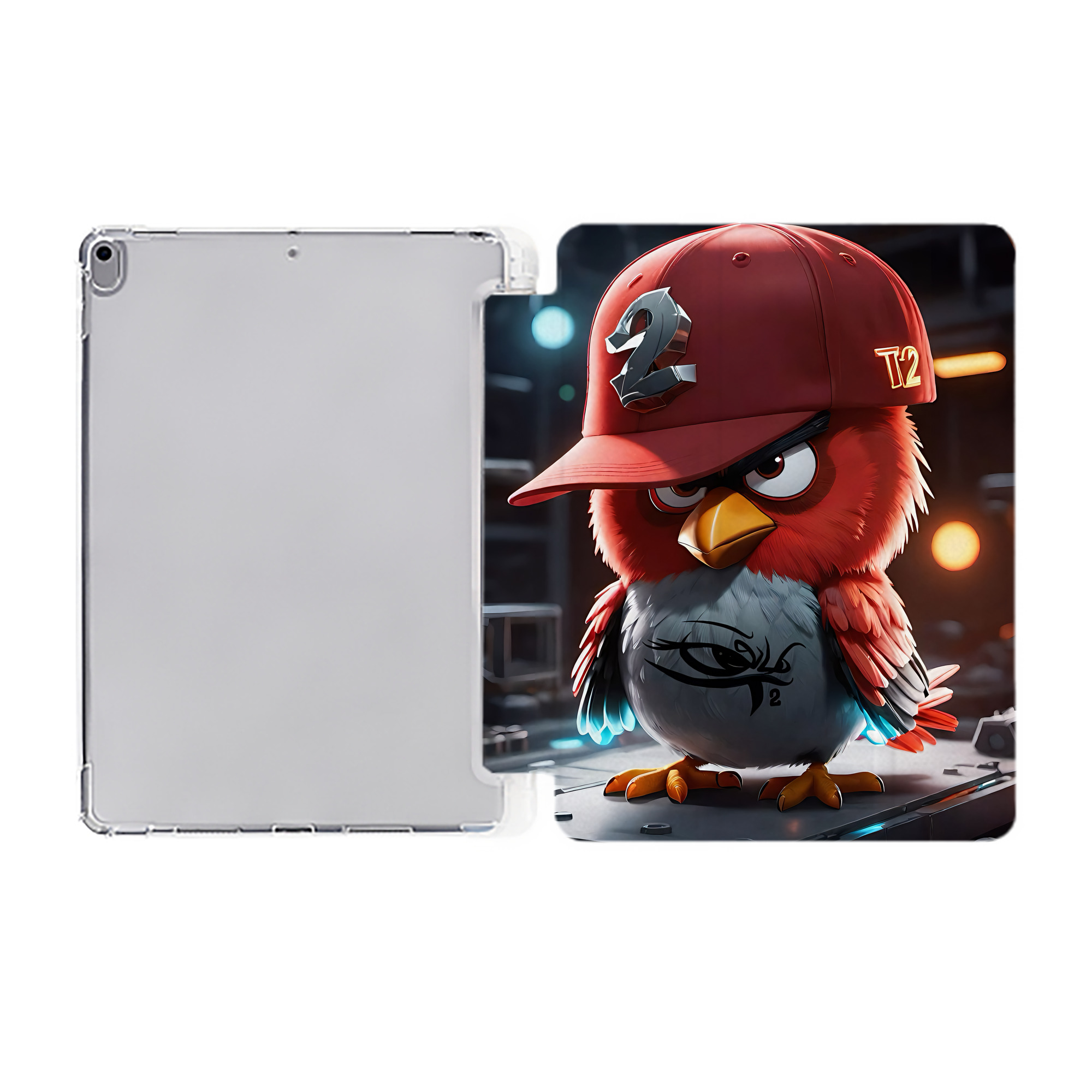 （画像用） Angry Birds アングリーバード IPad ケース ペン収納付き 三つ折りスタンド PUレザー×シリコン 対応機種9.5/10.5/10.9インチ